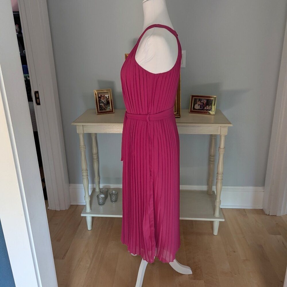 Club L London Pink Pleated Women's Midi Dress Semi Formal Size 4 - Picture 7 of 11